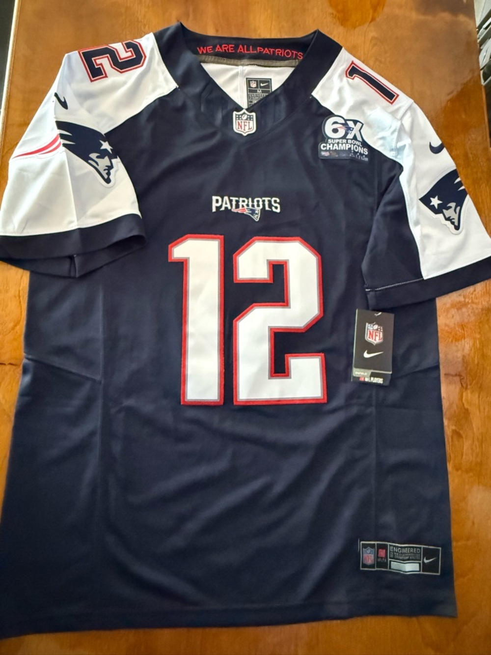 Tom Brady New England Patriots #12 Navy Football Jersey size Medium
